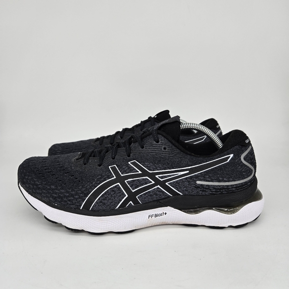 ASICS Gel-Nimbus 24 Black White Men's Running Shoes Size 11.5 - Picture 1 of 8